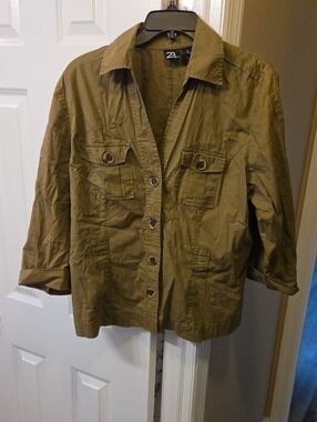 $5/$25- Button-Front Olive Utility Jacket - Women's